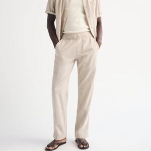 NWT Abercrombie & Fitch Men's Linen-Blend Relaxed Straight Pull-On Pant